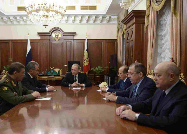 Władimir Putin podczas spotkania przedstawicieli Sił Zbrojnych Federacji Rosyjskiej EPA/ALEXEY NIKOLSKY / SPUTNIK / KREMLIN POOL MANDATORY CREDIT Dostawca: PAP/EPA.