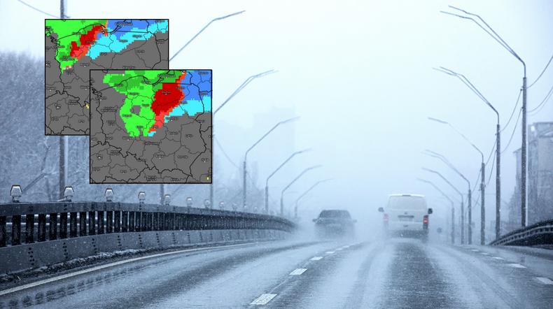 Marznący deszcz zagrozi Polsce. Łowcy Burz pokazali niepokojącą mapę (mapa: kachelmannwetter.de)