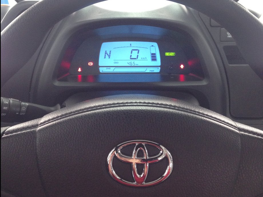 In front of the driver is a digital instrument display.