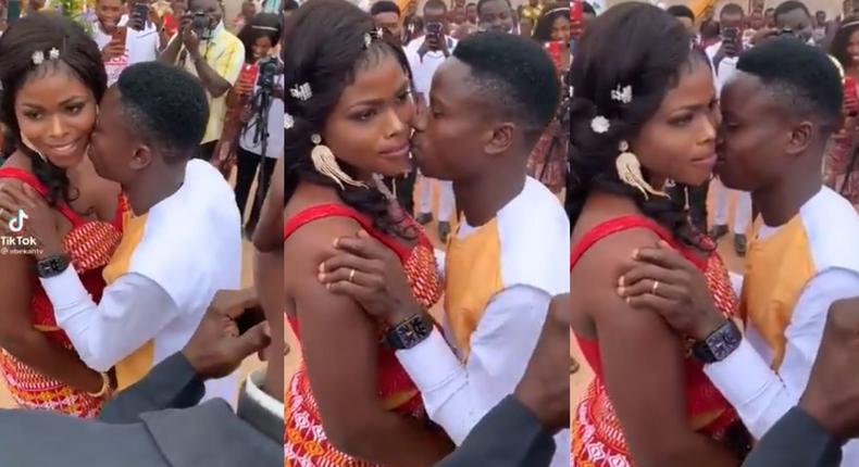 Grim Faced Bride Refuses To Kiss Groom Although Hes In The Mood Video Pulse Ghana 