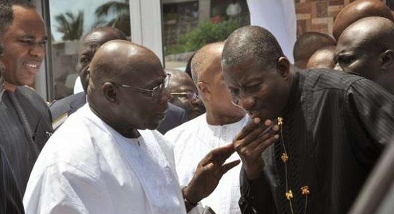 Former Presidents Olusegun Obasanjo and Goodluck Jonathan 