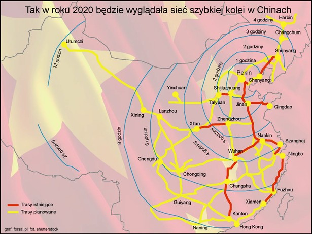 Tak w roku 2020 będzie wyglądała sieć szybkiej kolei w Chinach