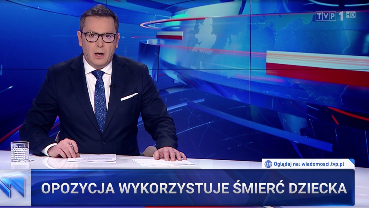 Print screen z wydania Wiadomości 7 marca 2023 r.