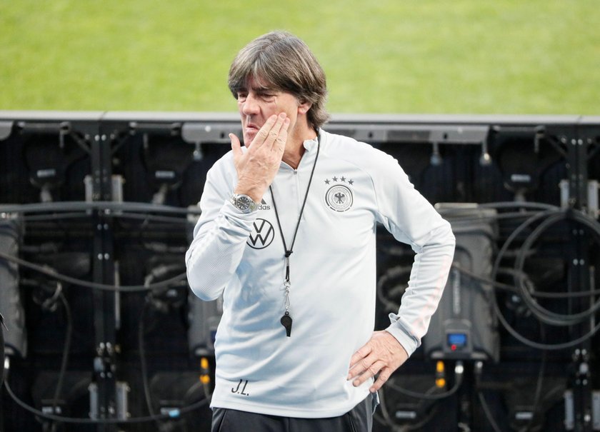 German coach Jochim Loew holds a news conference in Frankfurt