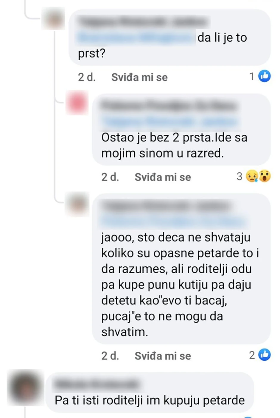 Komentari uznemirenih roditelja