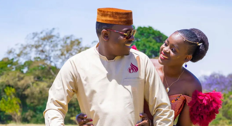 Nairobi lawyer Steve Ogolla with fiancee Cebbie Koks during their traditional engagement ceremony in October 2022