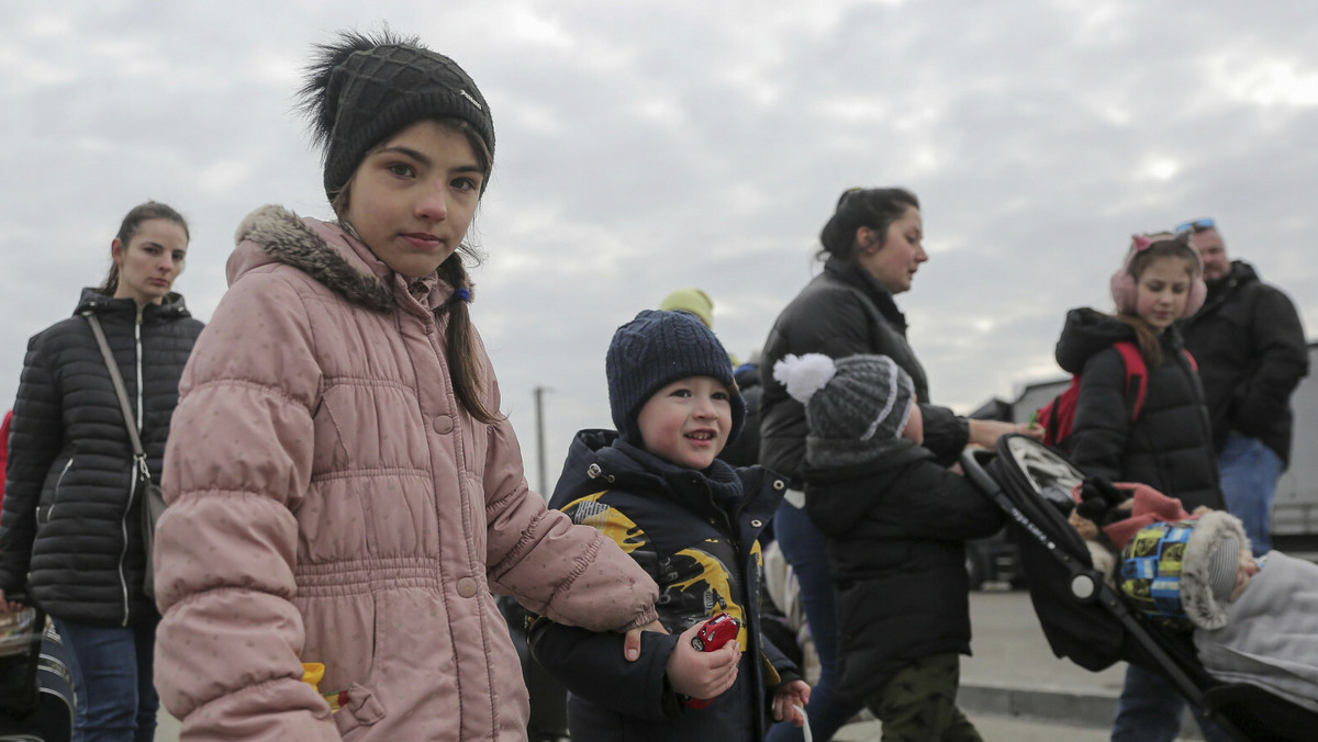 Ukraińcy na przejściu granicznym w Medyce