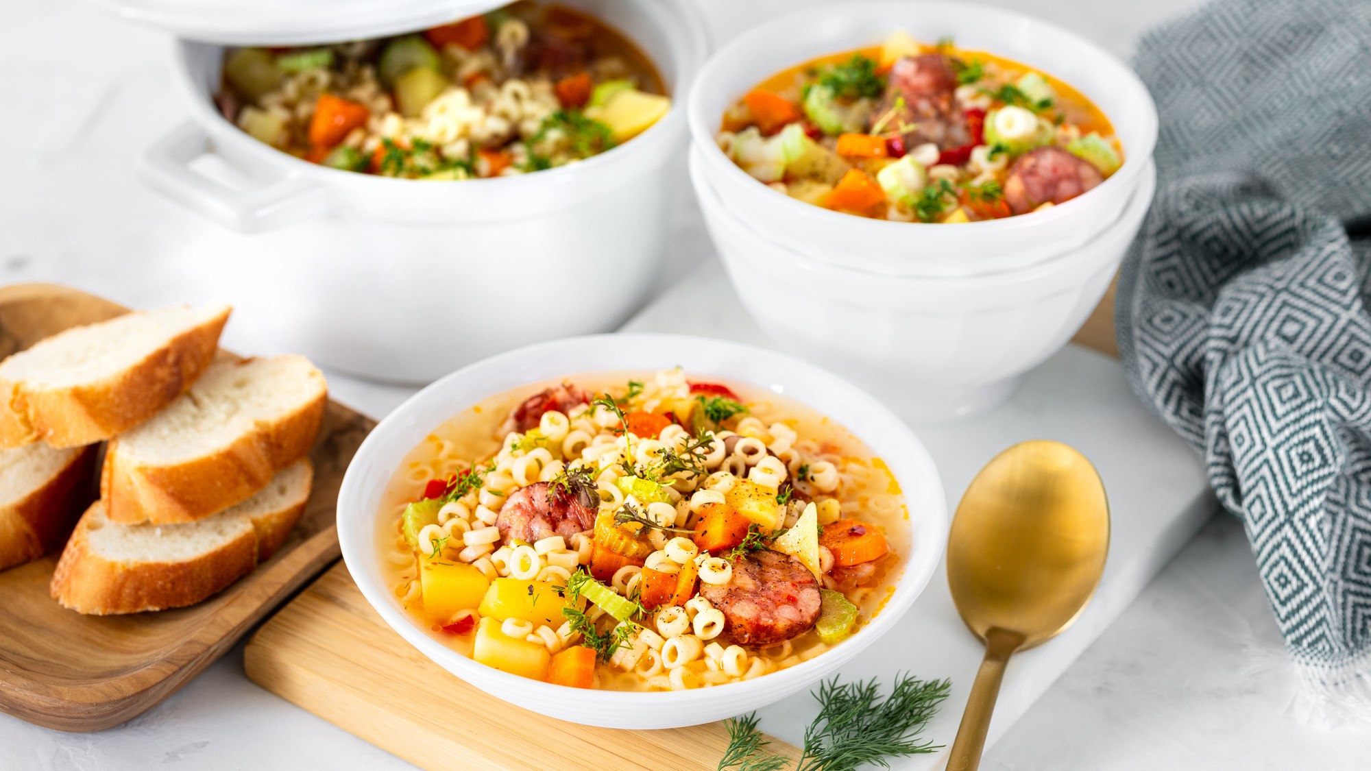 Jedna z verzií polievky minestrone.