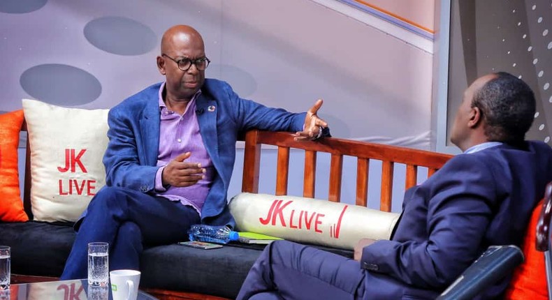 Safaricom CEO Bob Collymore with Citizen TV anchor Jeff Koinange