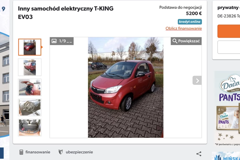 Chińskie miniauto na prąd