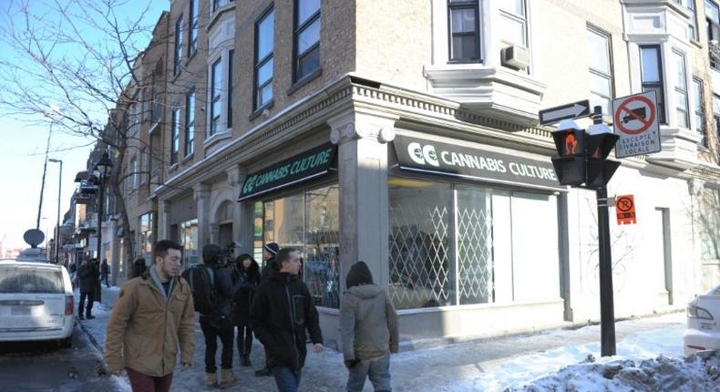 One of the illegal recreational cannabis stores that were opened recently in Montreal, Quebec