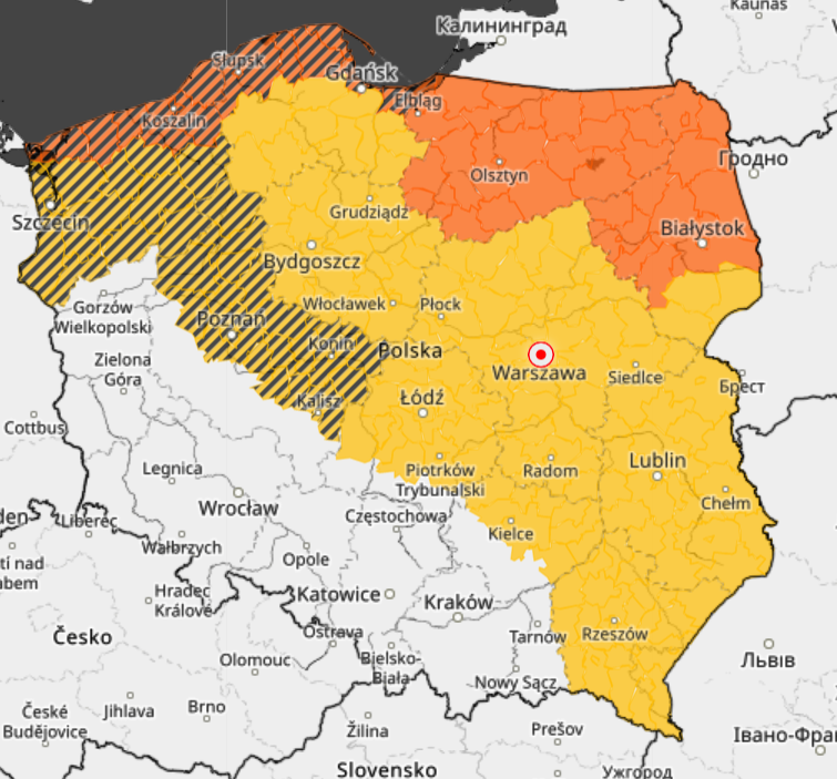 Aktualne ostrzeżenia IMGW przed silnym wiatrem