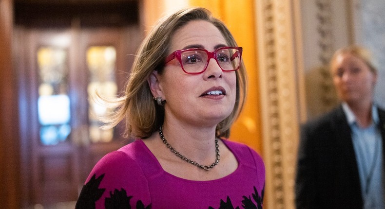 Sen. Kyrsten Sinema of Arizona at the Capitol in January.Tom Williams/CQ-Roll Call via Getty Images