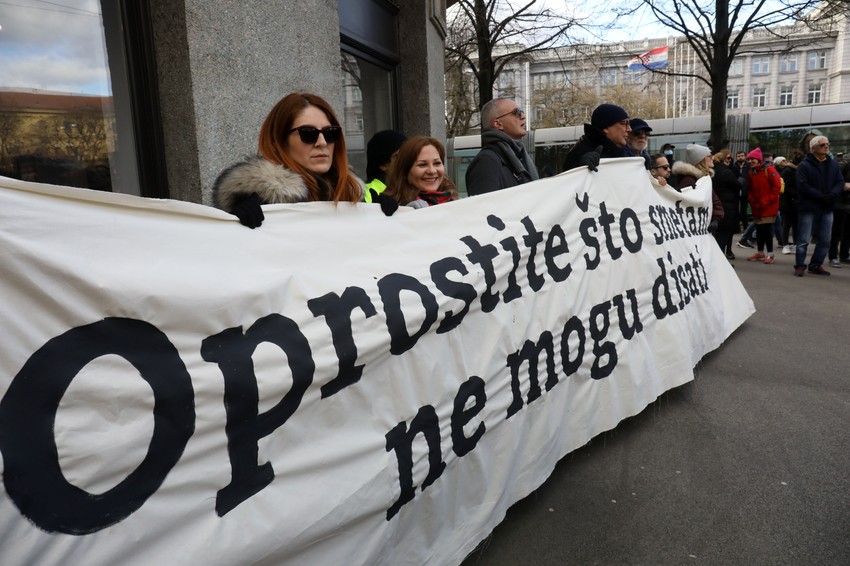 Protest u Zagrebu zbog smrti novinara Vladimira Matijanića u avgustu 2021.
