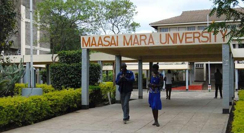 The Maasai Mara University entrance. The university's main campus has been closed indefinitely after students went on the rampage following the beating up of a colleague in a suspected love triangle incident.