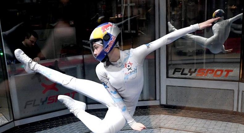 Polish high school student Maja Kuczynska, aged 17, is one of about 20 top indoor skydiving competitors worldwide