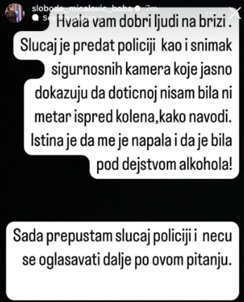 Objava Slobode Mićalović