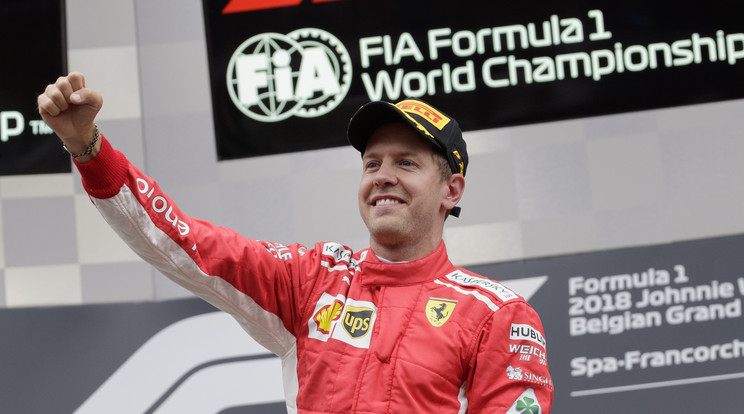 Vettel nyerte a Belga Nagydíjat / Fotó: MTI / EPA/VALDRIN XHEMAJ