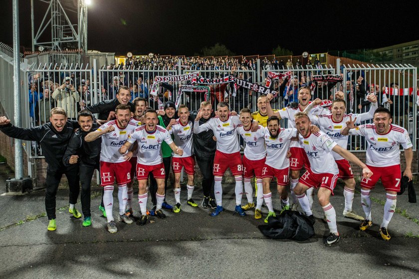 Pilka nozna. Fortuna I liga. GKS 1962 Jastrzebie - LKS Lodz. 04.05.2019