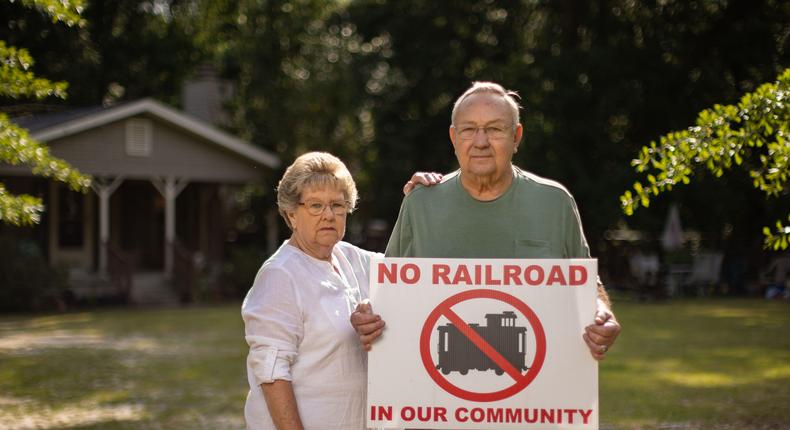 Don and Sally Garrett oppose Sandersville Railroad's plans.Institute for Justice