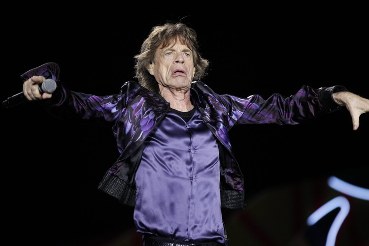 Mick Jagger podczas koncertu w Montevideo