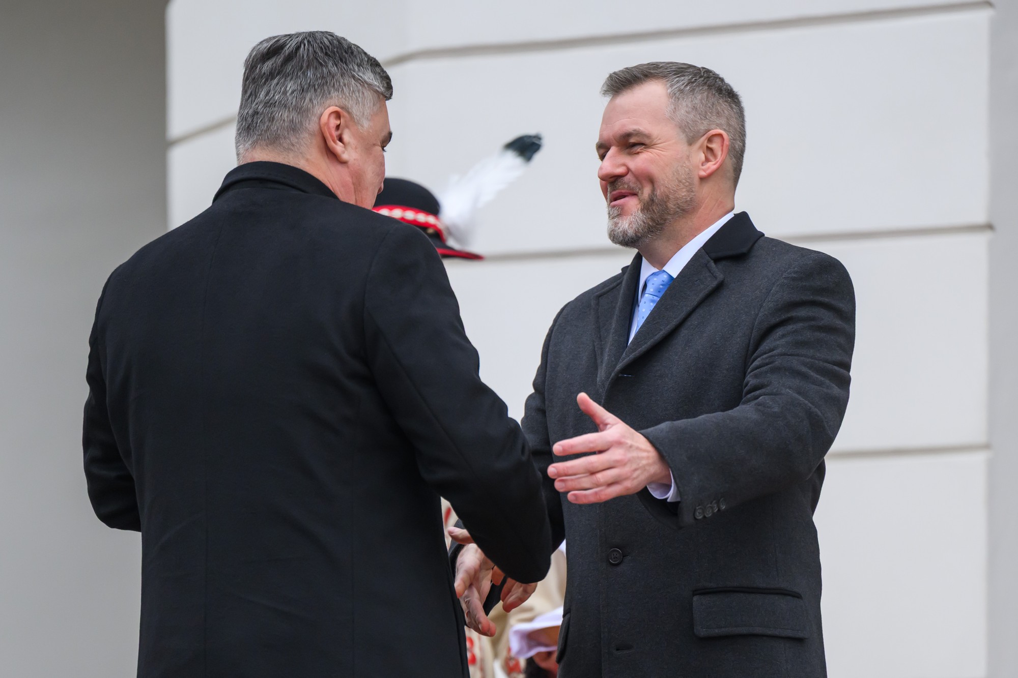 Chorvátsky prezident Zoran Milanovič a slovenský prezident Peter Pellegrini. 