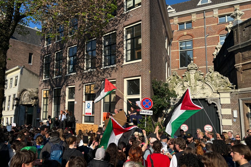 Propalestinski protesti na Univerzitetu Amsterdam 7. maja