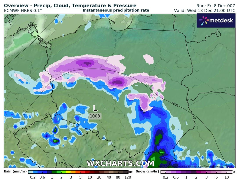 Coraz niższym temperaturom zaczną też na nowo towarzyszyć opady śniegu