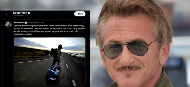 Sean Penn idzie pieszo z Ukrainy do Polski. Musiał porzucić auto