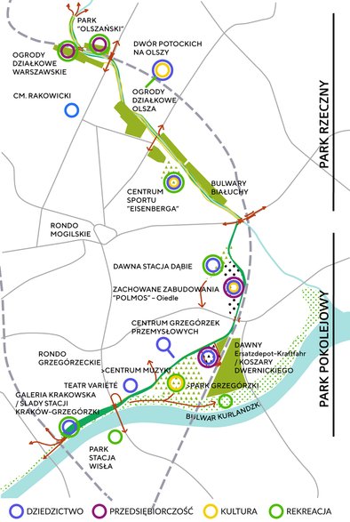 Mapa przebiegu całego parku