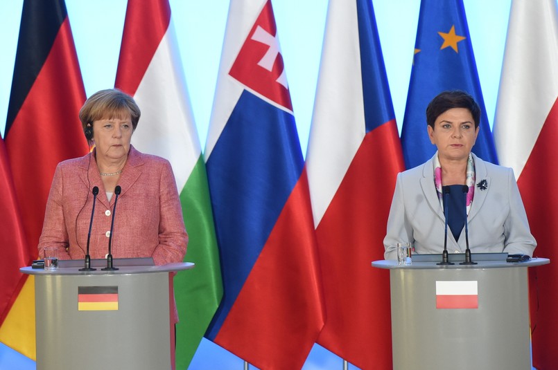 Premier RP Beata Szydło i kanclerz Niemiec Angela Merkel, PAP/Radek Pietruszka