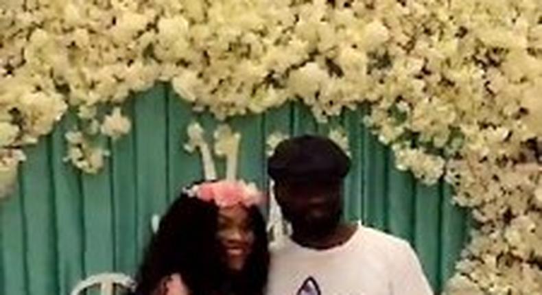 Jude Okoye and wife, Ify at their baby shower