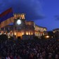 People celebrate after Armenian PM Sarksyan resigned following almost two weeks of mass street protests, in central Yerevan