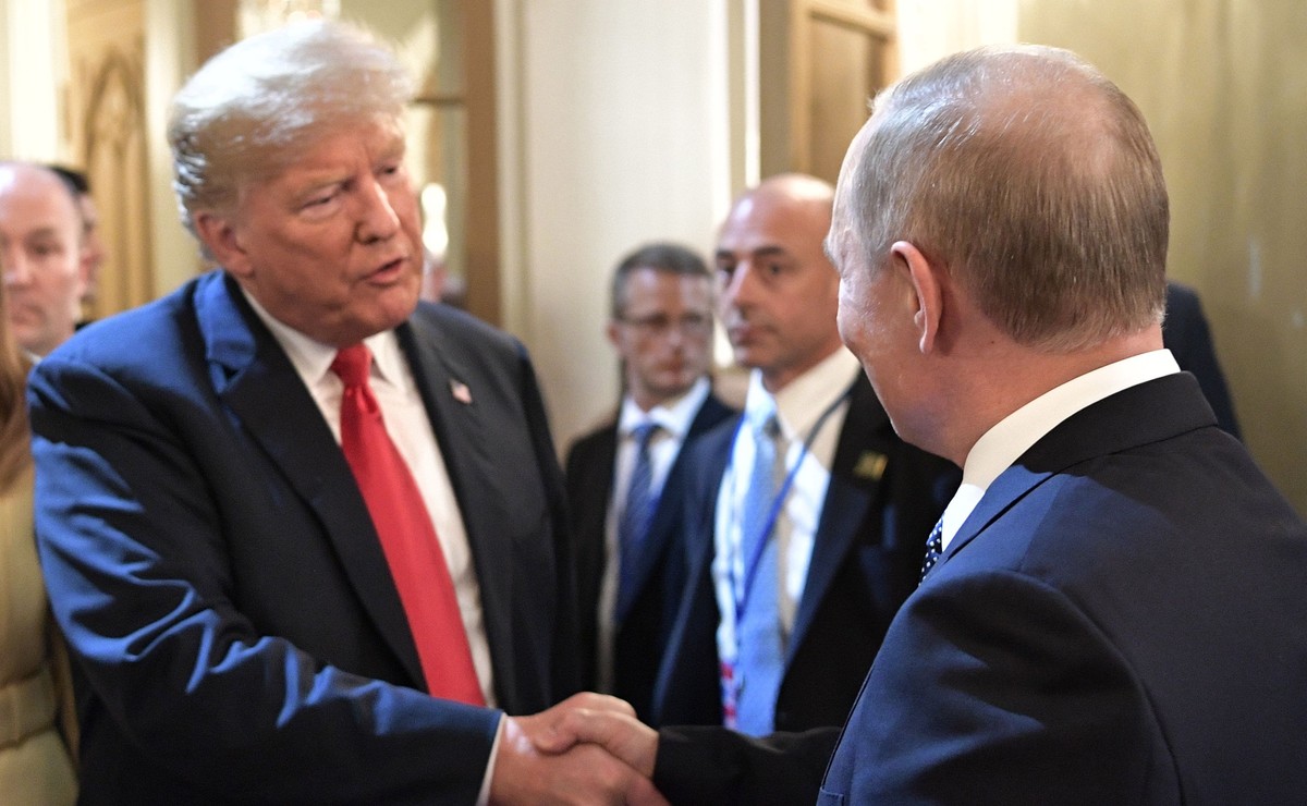 Donald Trump i Władimir Putin w Helsinkach