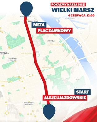 Marsz 4 czerwca. Na jakie utrudnienia w ruchu drogowym muszą przygotować się Warszawiacy?