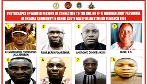 Photograph of wanted persons released by the Nigerian army. [Channels TV]