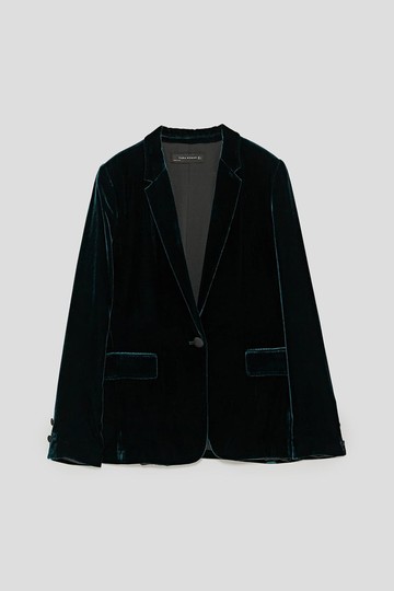 Sötétzöld bársonyblézer ZARA 25995 Ft.