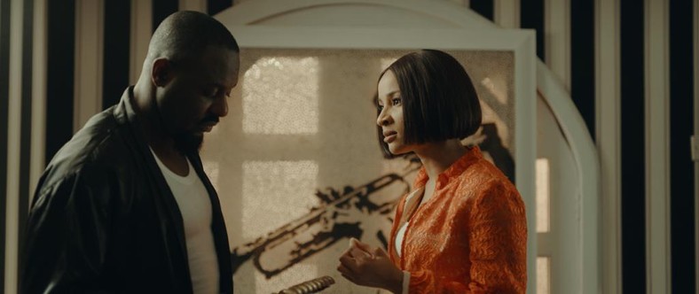 Jim Iyke and Adesua Etomi on the set of 'The Set Up' [Inkblot] 
