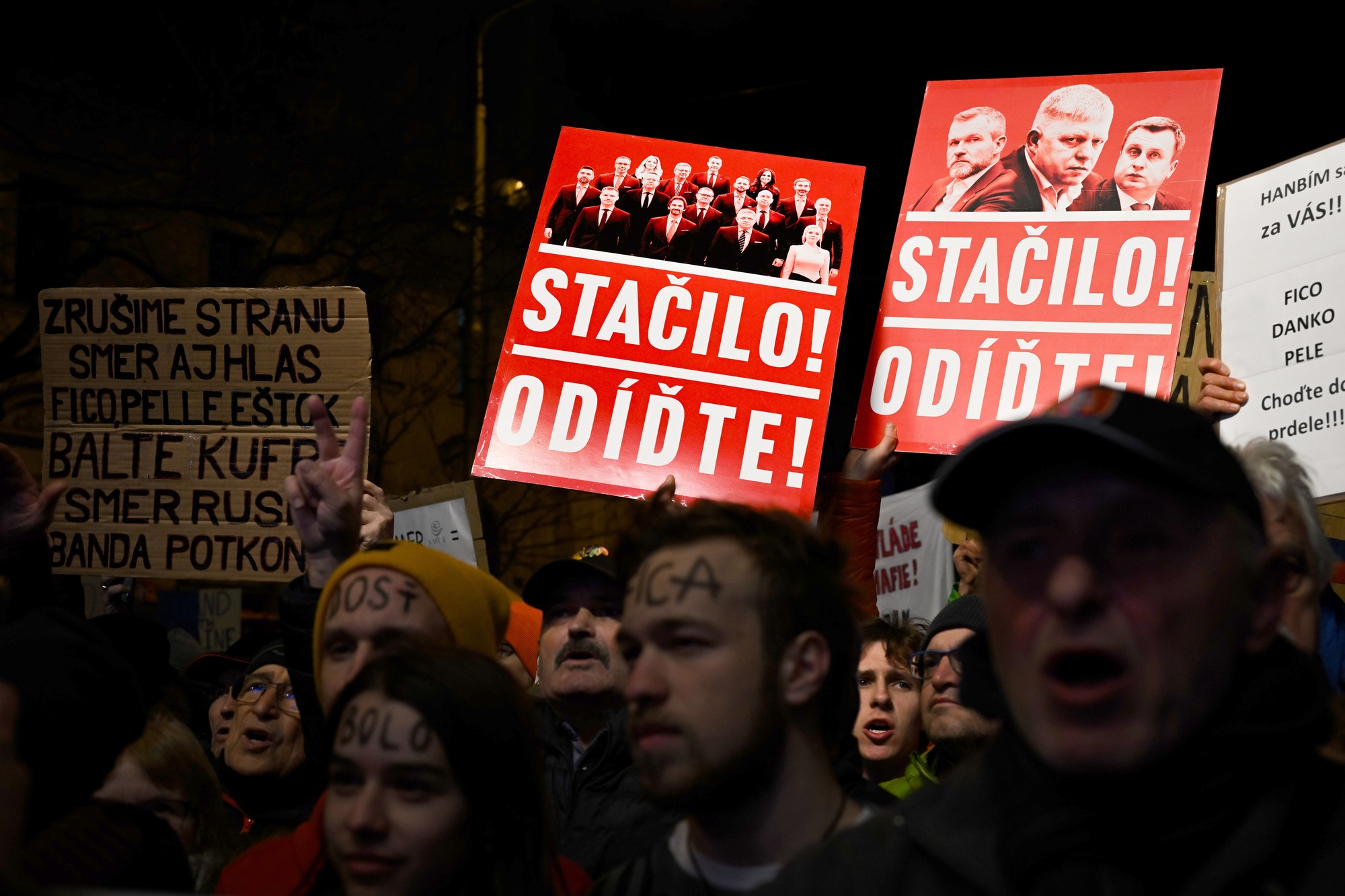 Protestné zhromaždenie SaS, PS a KDH v Bratislave.