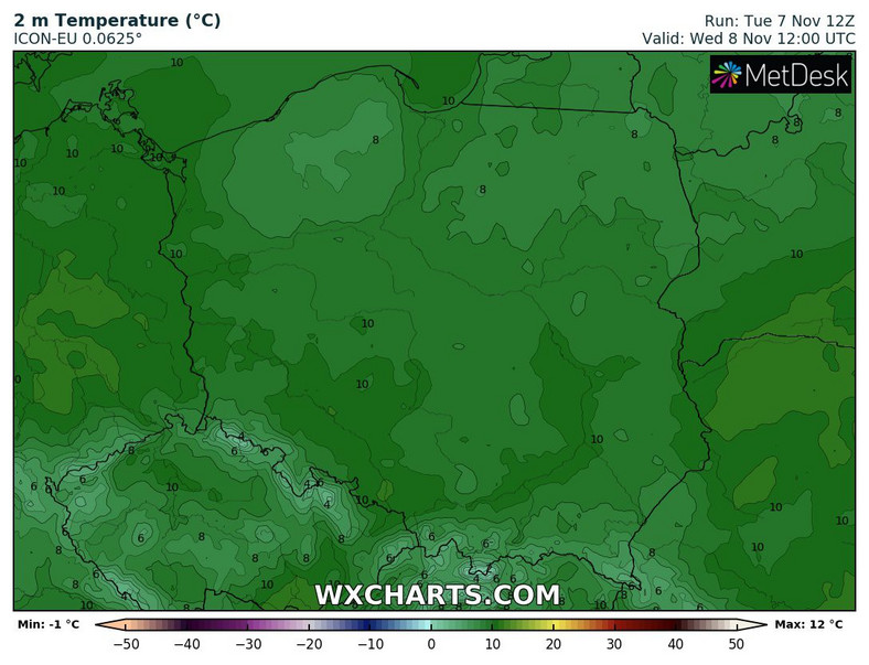 W środę szykuje się wyrównana temperatura