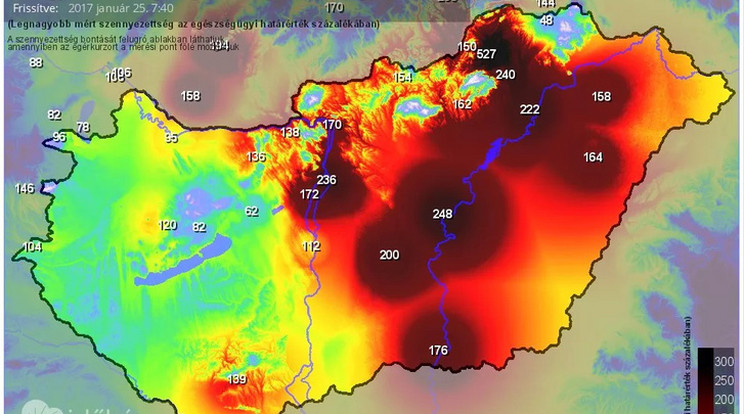 Óriási a szmog Magyarország keleti felén és a fővárosban / Fotó: Időkép