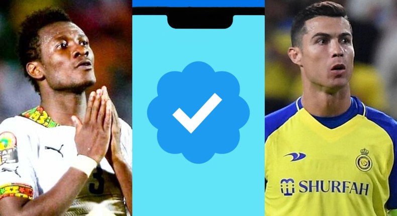 Gyan, Essien, Ronaldo, other football stars lose legacy blue ticks on Twitter