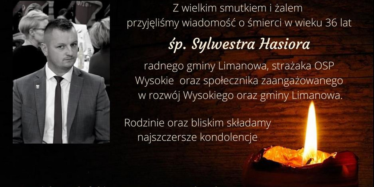 Nie żyje radny gminy Limanowa Sylwester Hasior.