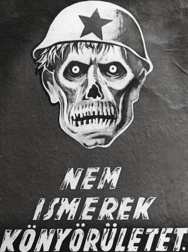Rozpoczęcie okupacji Węgier przez Wehrmacht w marcu 1944 r. spotkało się ze znikomym oporem. Zarówno większość armii, jak i zwykli Węgrzy widzieli w Niemcach obrońców przed „nawałą ze wschodu. Na zdjęciu plakat propagandowy z 1944 r.