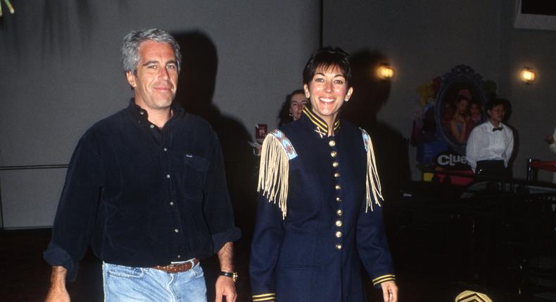 Jeffrey Epstein and Ghislaine Maxwell attend Batman Forever/R. McDonald Event on June 13, 1995 in New York City.