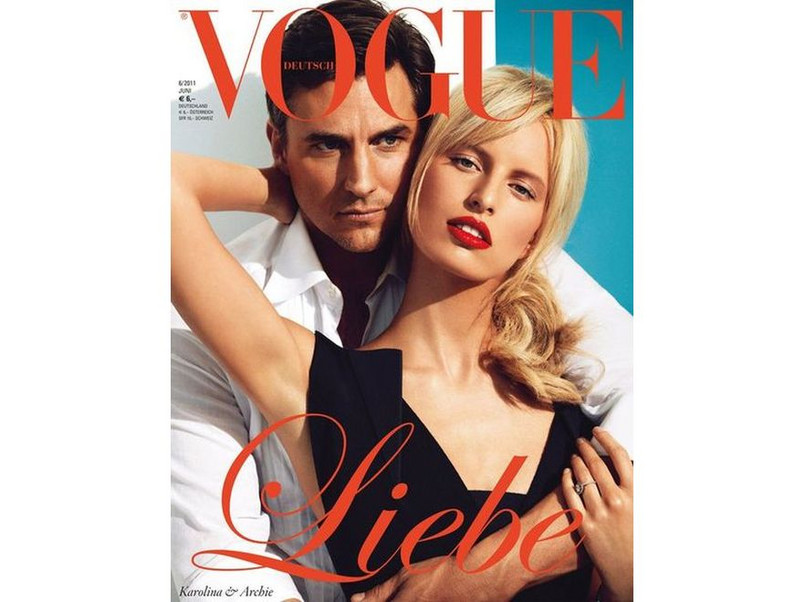 Karolina Kurkova i Archie Drury na okładce niemieckiego „Vogue”