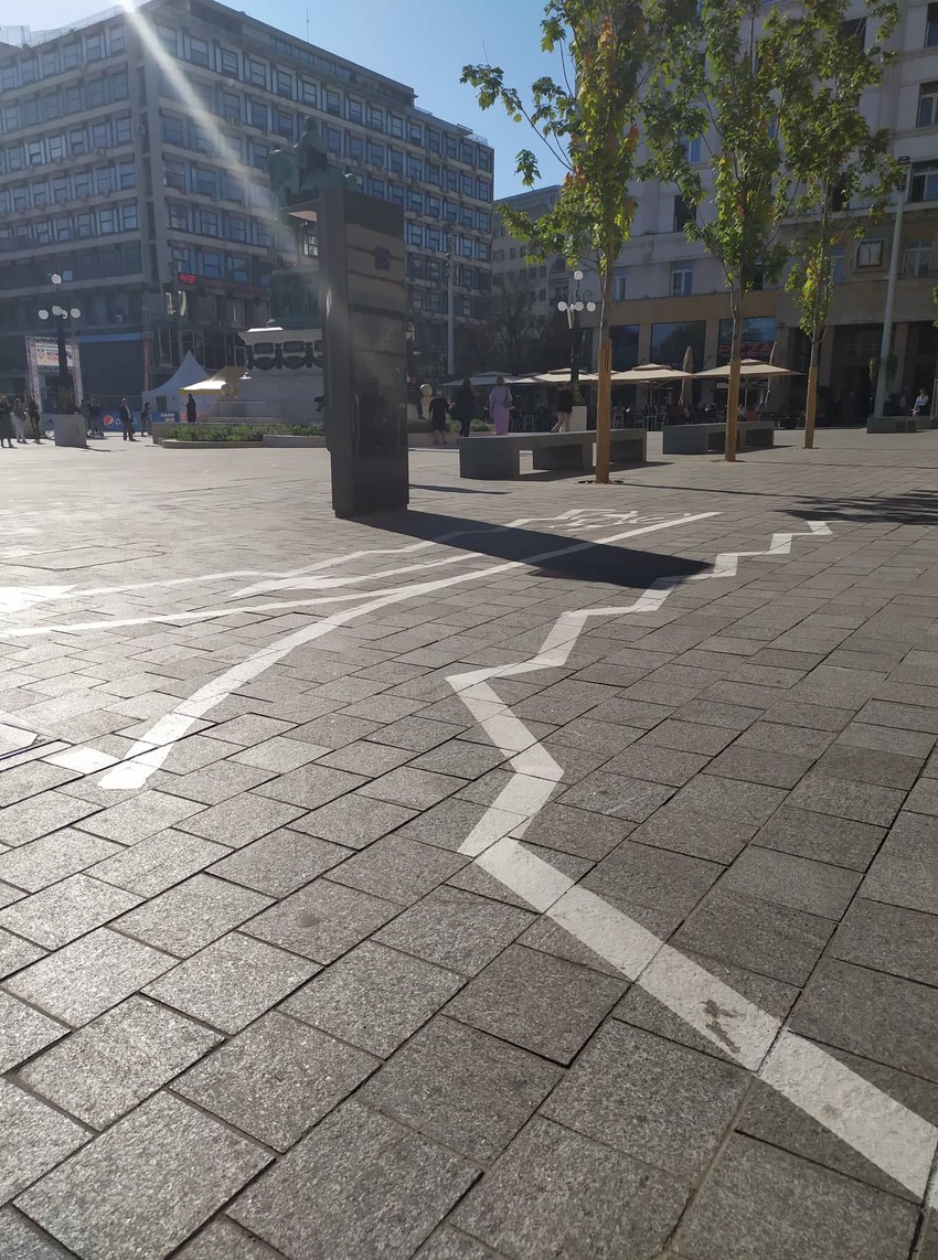 Krak biciklističke raskrsnice ispred Narodnog muzeja