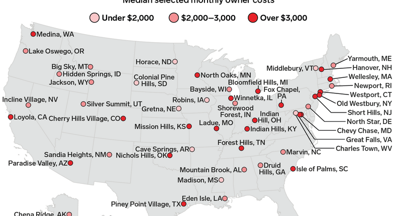 most expensive for homeowners map