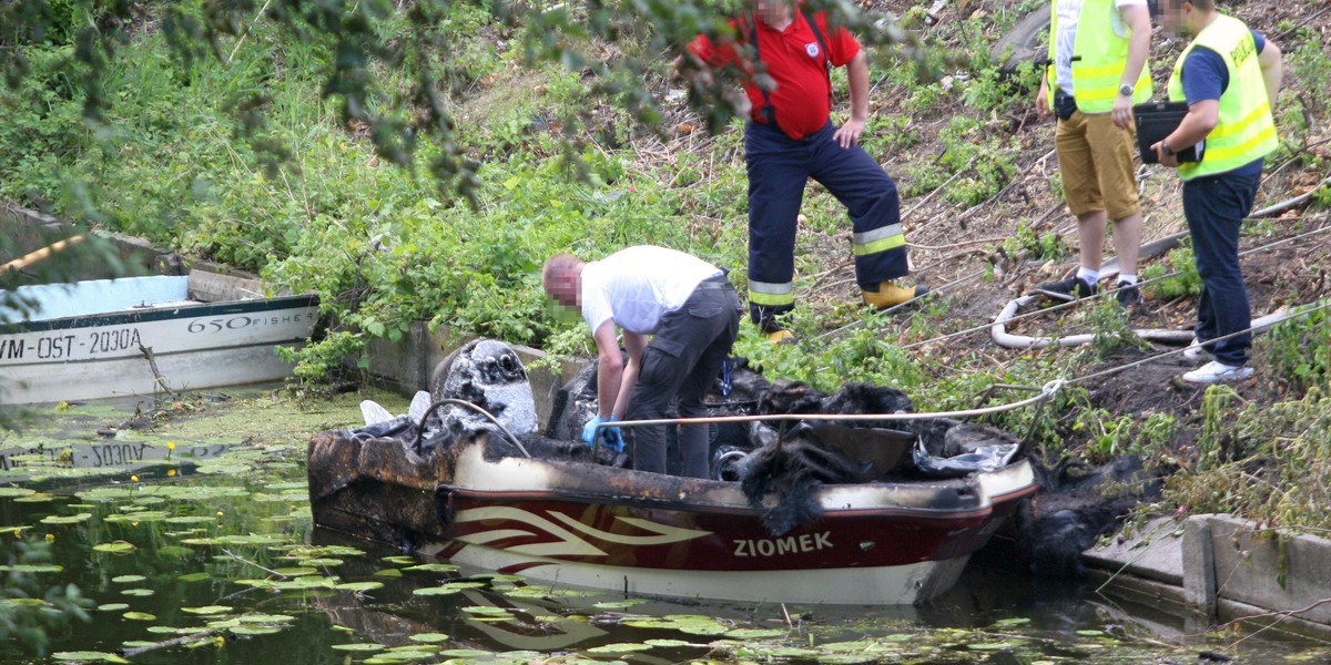 Dramat koło Ostródy na łodzi żywcem spłonęła matka i jej 8 -letnia córeczka 