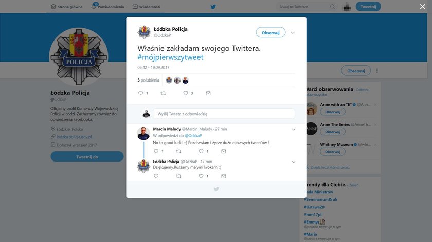 Łódzka policja na twitterze